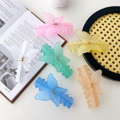 China Matte Butterfly Hair Claw Acrylic Shark Hair Jaw Clip Large Jaw Clip Hair Clip Eco-Friendly/Recyclable/Fancy Assembly Custom Machine for sale