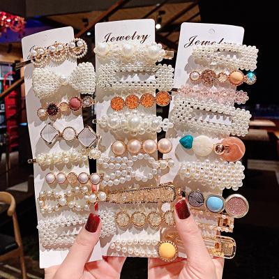 China Simple Geometric Hair Accessories Women Girls Girls Clips Hair Clips Acrylic Color Pearl Hair Clip for sale