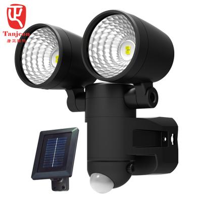 China Outdoor LED Security Lighting PIR Motion Sensor Lights K1 Series 2 Heads With Solar Power Supply IP44 Outdoor Use for sale