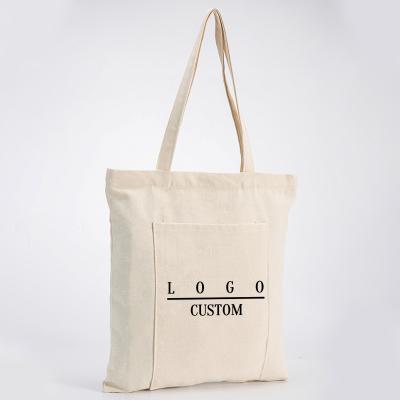 China Shopping Bag Canvas Packaging Zero Waste Color Handles Printed Logo For Women Pocket Cotton Shopping Bags for sale