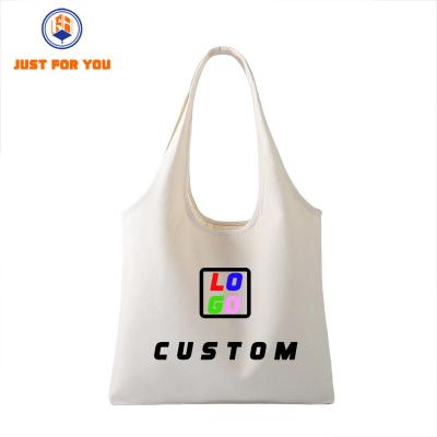 China Wholesale Fashion Folding Casual Cotton Carry Shopping Bags Women Girl Reusable Large Canvas Tote Bag for sale