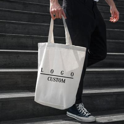 China Tote bag fashion eco recycled plain cotton shopping bag canvas tote bags with custom printed logo for sale