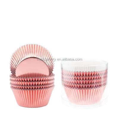 China Disposable Foil Metallic Paper Cupcake Muffin Crates White Metallic Cupcake Liners for sale