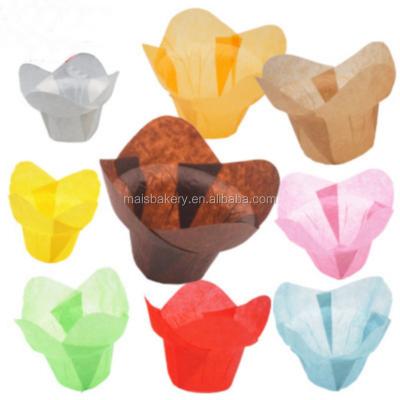 China Leakproof Paper Flower Stage Shape Lotus Bun Cups Baking Colorful Disposable Paper Cup for sale