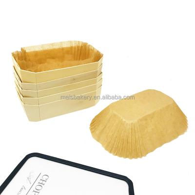 China Disposable Bakery Supply Wooden Baking Tray With Paper Liners for sale