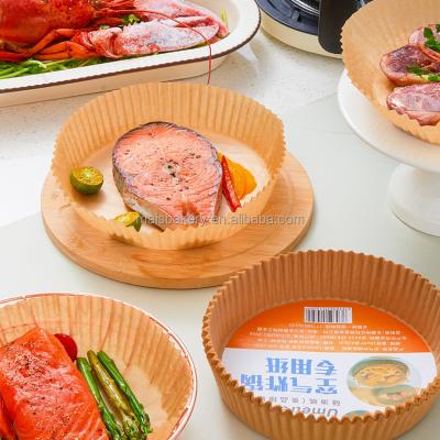 China Disposable Food Grade Non Stick Disposable Basket Round Parchment Paper Air Fryer Liners For Baking for sale