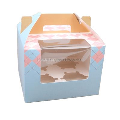 China Recycled Materials Recycled Kraft Paper Custom Printed Malaysia Cupcake Boxes for sale