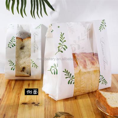 China Custom Disposable Netting Printing Bread Toast Kraft Paper Bag With Clear Window for sale