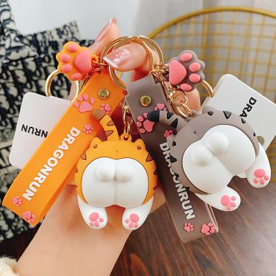 China CLASSIC Cute Spoof Key Chain Doll AP429 Cat Donkey Cartoon Glue Ring Schoolbag Pendant for sale