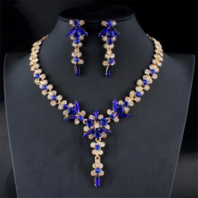 China Vintage Zircon CZ Jewelry Sets For Woman Necklace Wedding Jewelry Set Bridal Necklace Jewelry Sets AP408 for sale