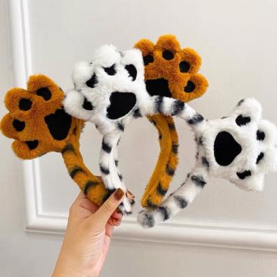 China Super cute plush female animal hairpin headwear vintage tiger headband cartoon photo tiger headband hair accessories AP283 for sale