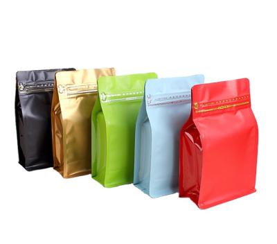 China Custom Printed High Barrier Aluminum Foil Packaging Bag Flat Bottom Coffee Pouch With Zipper for sale