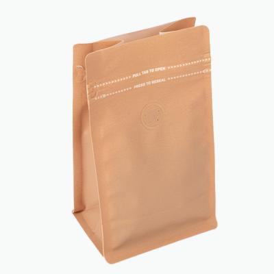 China Barrier In Stock Recyclable Eco Friendly Food Grade Flat Bottom Pouch Zipper Bag Coffee Bean Packaging Pouch Bags With Valve for sale