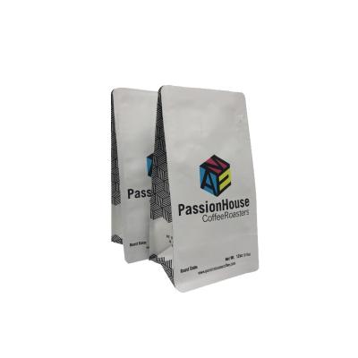 China Barrier Manufacturing 250g Zipper Coffee Flat Bottom Pouch Plastic Resealable Packaging Bag With Valve for sale