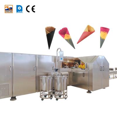 China food & 55 Baking Plates Full Automatic Beverage Plant Two Color 9m Long With Installation And Commissioning Waffle Cone Production Line for sale