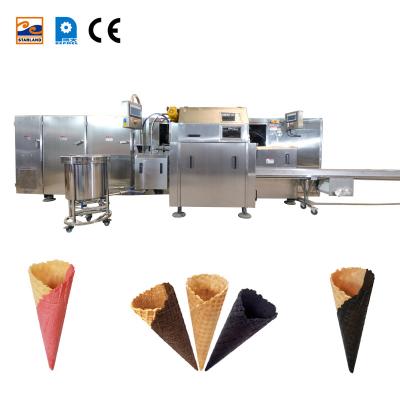 China food & Versatile 71 Baking Pans 9m Long Beverage Plant Full Automatic With Installation And Commissioning Rolled Waffle Cone Production Line for sale