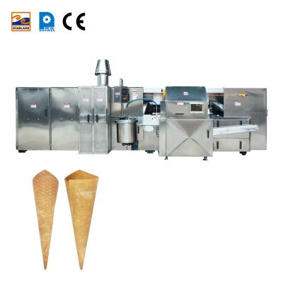 China food & Factory Commerical Automatic Beverage Sugar Cookie Ice Cream Cone Making Production Line Rolled Sugar Cone Maker Machine For Sale for sale