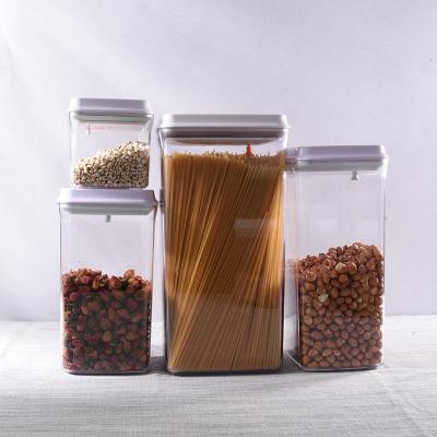 China 2020 hot sale freshness preservation kitchen airtight storage containers 4 pieces set plastic canisters with airtight seal lid for sale