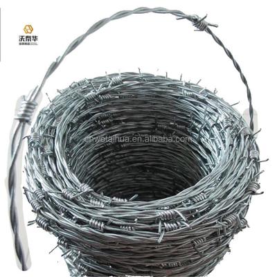 China Iron Wire Galvanized Barbed Wire 25kg 50kg Per Roll 500 Meters Protective Fencing for sale