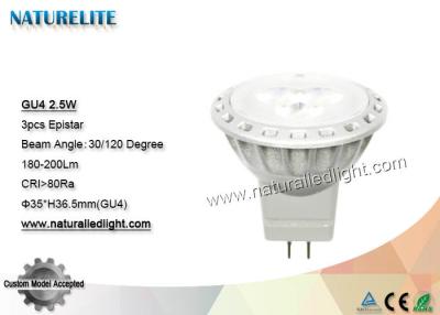 China 2.5W GU4 LED Spotlight Bulbs Bathroom  High Efficiency MR11 3pcs for sale