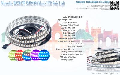 China WS2812B SMD5050 Led Flexible Strip Lights Magic Color LED Strip Light For Club , KTV for sale