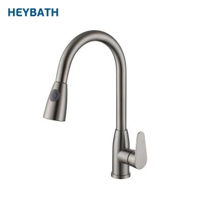 China Hot/Cold Water Mixer Deck Mounted Stainless Steel Faucet Kitchen Pull Down Sprayer Kitchen Faucet for sale