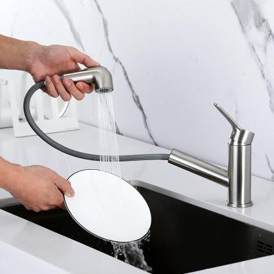 China High Quality Spray Pull Out Ceramic Single Handle Valve Core Basin Faucet for sale