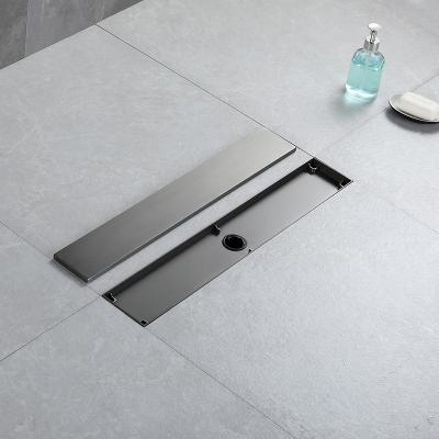 China Modern 304 Stainless Steel Floor Drain Shower Floor Drain Concealed Brushed Strainer for sale