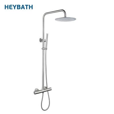 China With Sliding Bar Double Bathroom Handles Stainless Steel Thermostatic Mixer Shower for sale