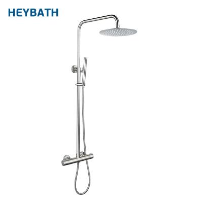 China With Double Slide Bar 304 Stainless Steel Handles Shower Set Thermostatic Faucet Bathroom Shower Set Mixer for sale