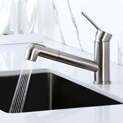 China Pull Out Spray Contemporary Deck Mounted 304 Stainless Steel Pull Out Wash Basin Faucet for sale