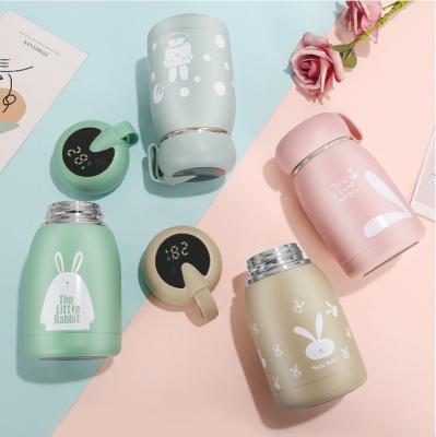 China PORTABLE Student children cute mini 350ml smart temperature digital display stainless steel water bottle vacuum flask for sale