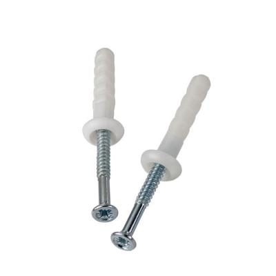 China Steel Made In China Mushroom Hammer Head Drive Anchor Nylon Material 6 x 38 With White Galvanized Nail Screw for sale