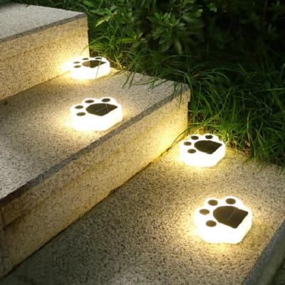 China Cute Bear Paw Solar Landscape Lamp New LED Outdoor Solar Garden Lawn Light Garden For Steps/Wall Party Decor Lights for sale