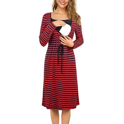 China SZ-MS004 Breathable Amazon Hot Style Striped Women's Clothing Maternity Dress Wholesale for sale