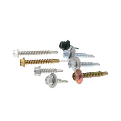 China DIN 7504K Heavy Duty Metal Painted Hex Clamp Self Drilling Head Roofing Screw HEX for sale