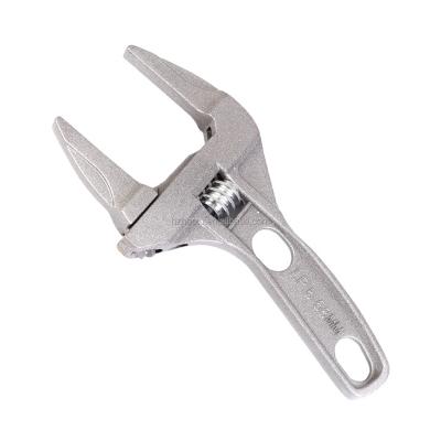 China Bathroom Extra Wide Short Handle Aluminum Alloy Adjustable Jaw Wrench for sale