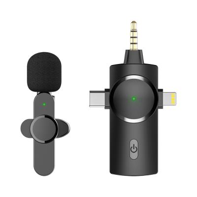 China 2.4G Vlog Microphone Kit Small Lavalier Microphone Wireless MIC Interview Lavalier for Live Broadcasting Interview Recording Speech for sale