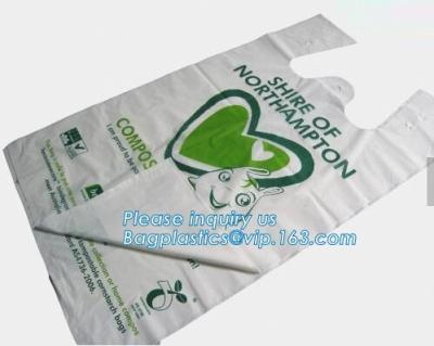 China Cornstarch Biodegradable Bag, Compostable Bag For Home And Community, Kitchen Custom vest carrier singlet bags for sale