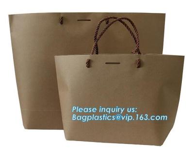 China Bolso de compras de papel modificado para requisitos particulares de lujo de Brown Kraft con el logotipo, el paquete de papel impreso blanco y negro modificado para requisitos particulares del bolso que hace compras en venta