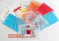 China Laboratory Medical biohazard lab plastic specimen transport bag with double pouches, embossed reclosable biohazard speci for sale