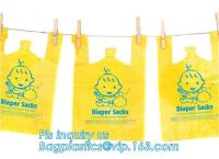 China Amazon hot sale scented disposable Nappy sacks bag baby diaper bag, Eco-Friendly Scented Baby sacks tie handle disposal for sale