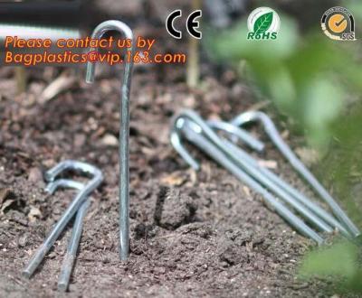 China Garten verdübelt, Gartenklammern, Gartenarbeitklammern, Massepunkte, Gartenheftklammern des flachen Punktes, U-förmige Rasennägel, Rasenstifte, Horticu zu verkaufen