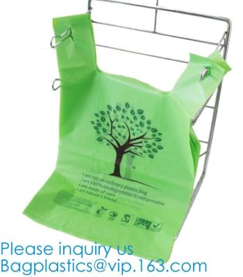 China Manufacture Promotional Eco-Friendly Custom Plastic Drawstring Kitchen Trash Bags, Biodegradable PLA Plastic Food Bag for sale