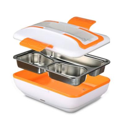 China Disposable Split Type Heated Electric Food Lunch Box With Inner Stainless Steel Material for sale