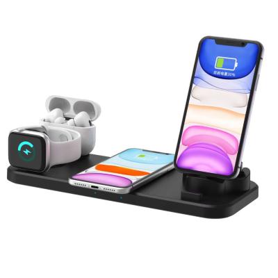 China Wireless Charger 6in1 Multi Function Wireless Charger, Wireless Phone Chargers 6 Inch, Smart Devices Charger Station for sale