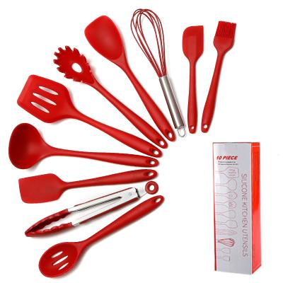 China Viable Packed Cooking Spatula Food Clip Brush Baking 10 Pieces Set Non Stick All-in-One Pot Mold for sale