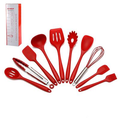 China Sustainable 10 Pieces Kitchenware With Wrapping Silicone Ten Pieces Cake Stir Baking Bakeware Tools Silicone Kitchenware for sale