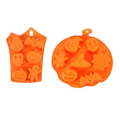 China Viable Mold Sugar Pumpkin Cake Mold Halloween Silicone Cookie Mold Cartoon Easy Baking Demoulding Tool for sale