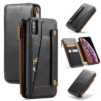 China Waterproof Mobile Phone and Accessories CaseMe 2022 Flip Metal Button Removeable Card Strong Magnetic Case for iPhone 14 13 12 11 Xs ProMax for sale